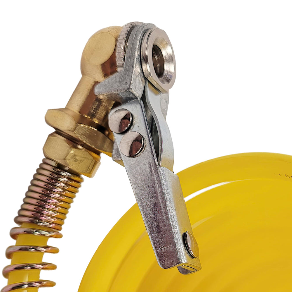 35 FT. COIL HOSE WITH 1/4IN M SWIVEL WITH CLOSE ENDED CLIPON CHUCK