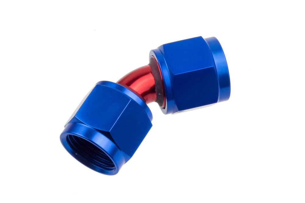 16 AN FEMALE TO16 AN FEMALE SWIVEL COUPLER45 DEGREERED/BLUE
