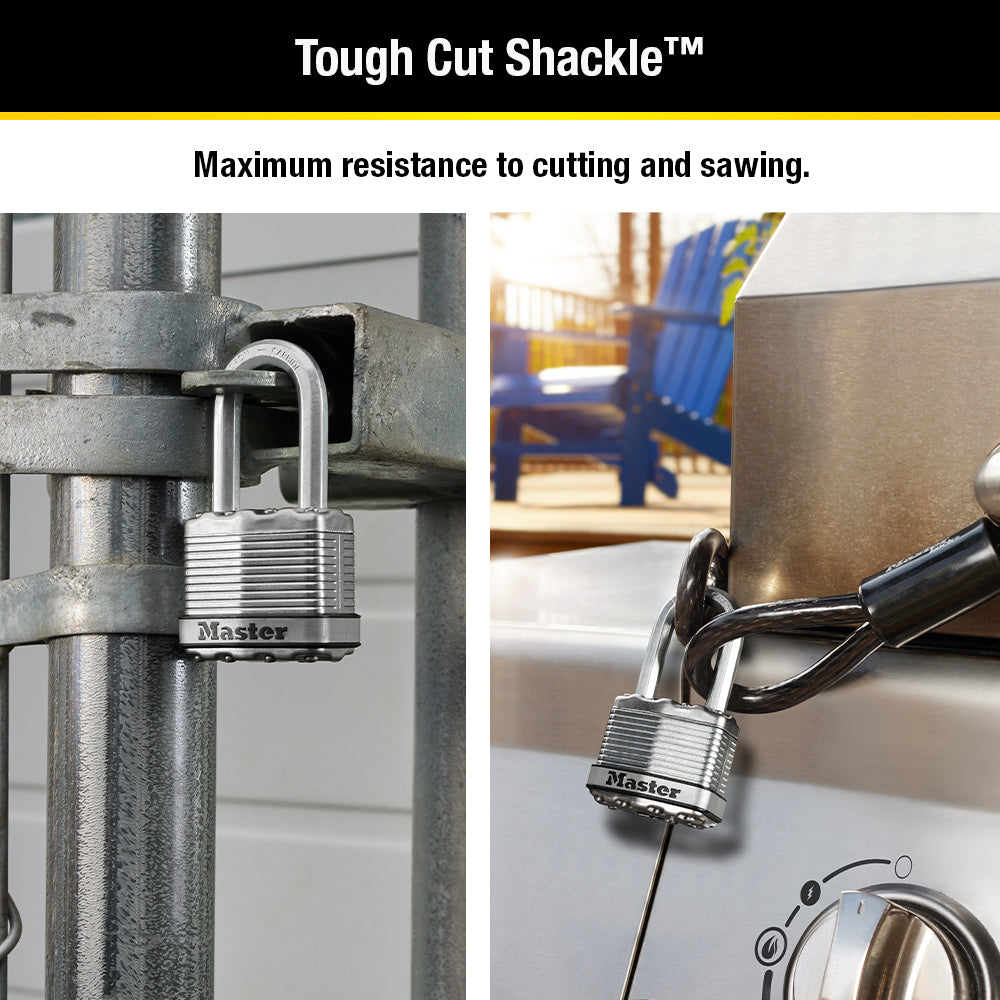 1.75IN (44MM) WIDE MAGNUM LAMINATED STEEL PADLOCK W/1.5IN (38MM) SHACKLE; 2 PACK
