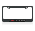 1419 CORVETTE C7 Z06 LOGO (INC 73012B) BLACK LICENSE PLATE FRAME