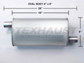 4IN * 9IN * 18IN OFFSET 2 1/2IN / OFFSET 2 1/2IN FLOW III MUFFLER ID / OD