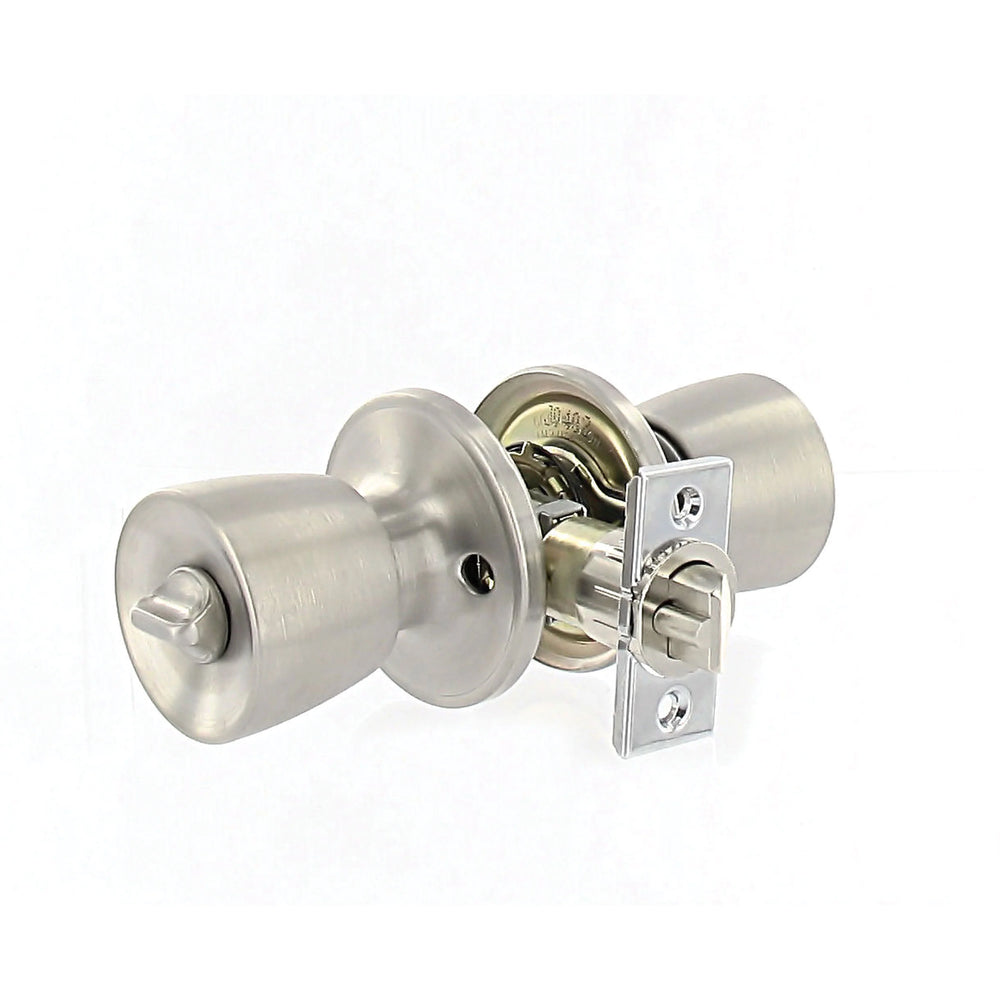 DOOR LOCK ENTRANCE 4WAY UNIVERSAL KNOB X KNOB SS CLAM SHELL