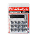 Raceline Spline Lug Nut Kit with Spline Key 12 x 1.5 - 16 Pack - Chrome