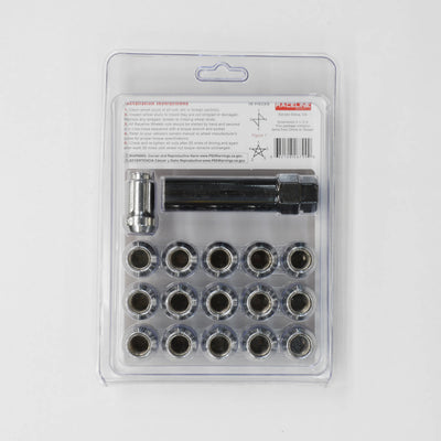 Raceline Spline Lug Nut Kit with Spline Key 12 x 1.5 - 16 Pack - Chrome