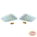 Front Clear Side Marker Light Kit w/ Amber Bulbs for Jeep 97-06 Jeep TJ Wrangler RT Off Road
