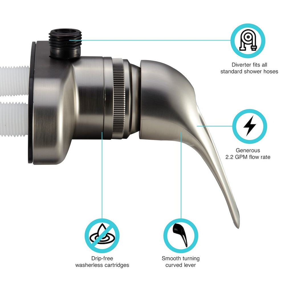 SINGLE LEVER RV SHOWER FAUCET BRUSHED SATIN NICKEL