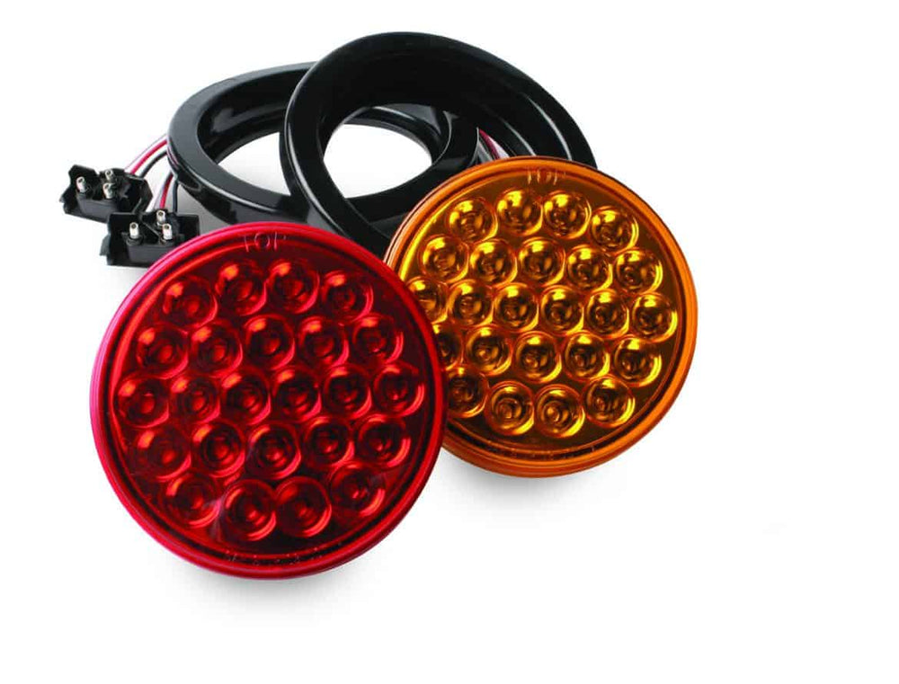 4IN ROUND RED 24 LED LIGHT W/ MIRROR