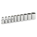 SET SKT STD SAE 1/4DR 12PT 10PC