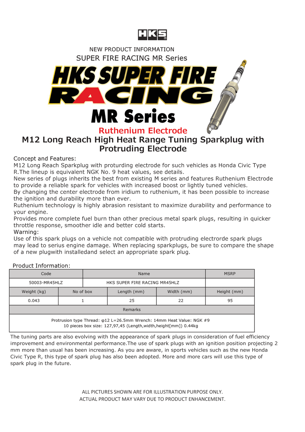 HKS SUPER FIRE RACING MR45HLZ - Single