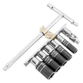 BikeMaster 1/4in Drive T-Handle Wrench Set - Metric 6-pt Sockets (8mm/10mm/12mm/13mm/14mm)
