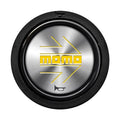 Momo Steering Wheel Horn Button Flat Lip - Shiny Silver/Yellow Logo
