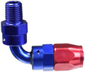 Russell Performance -6 AN Red/Blue 45 Degree Full Flow Swivel Pipe Thread Hose End (With 1/4in NPT)