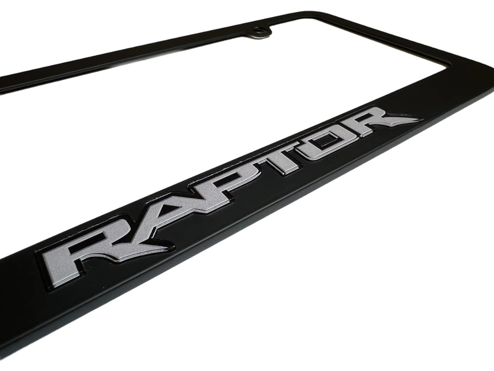 RAPTOR BADGE BLACK LICENSE FRAME