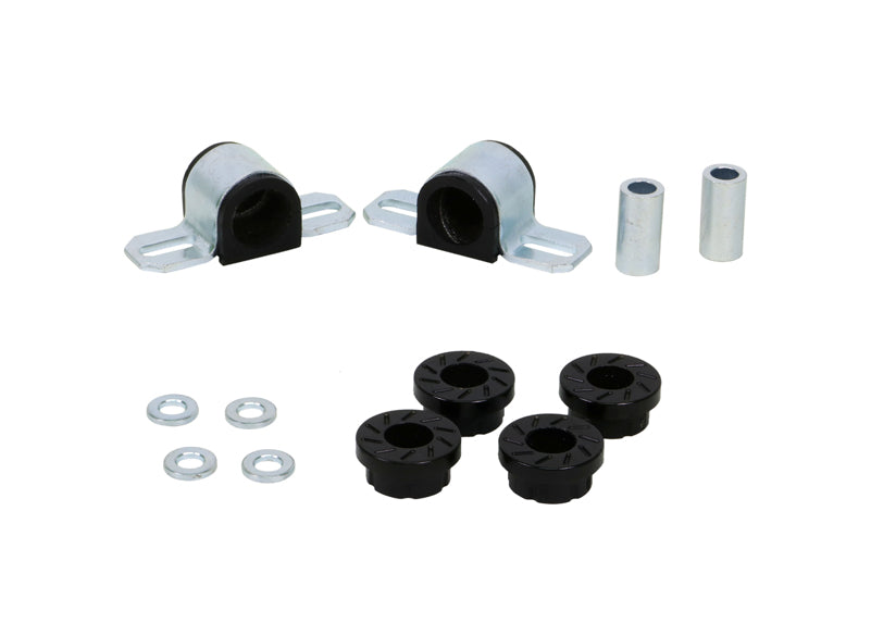 Sway bar - mount and link bushings 6 Bushings 2 Saddles 2 Tubes 4 Washers Grease