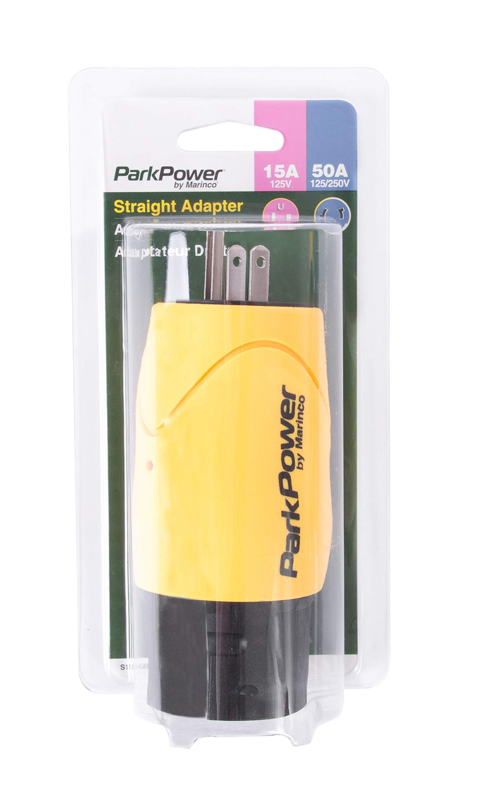 STRAIGHT ADAPTER 15A MALE STRAIGHT BLADE TO 50A 125/250V FEMALE LOCKING