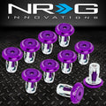 NRG Fender Washer Kit w/Color Matched M6 Bolt Rivets For Plastic (Purple) - Set of 10