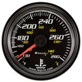 2.0 Dia Water Temp Gauge Black  130-280
