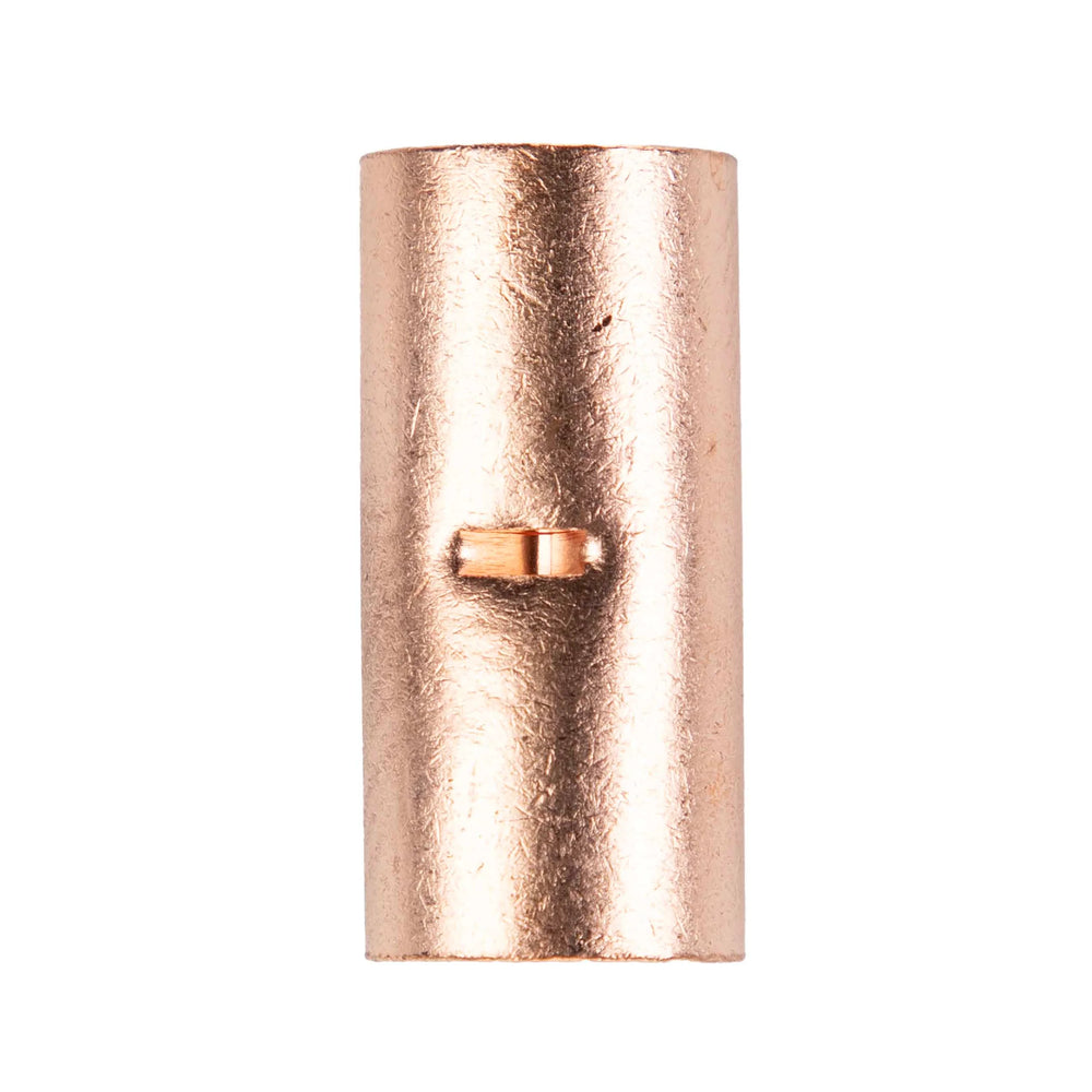 COPPER UNINSULATED BUTT CONNECTOR 2 GAUGE PACKAGE OF 10