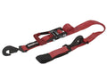 2IN X 10' RATCHET TIE DOWN W/ TWISTED SNAP HOOKS & AXLE STRAP COMBO RED
