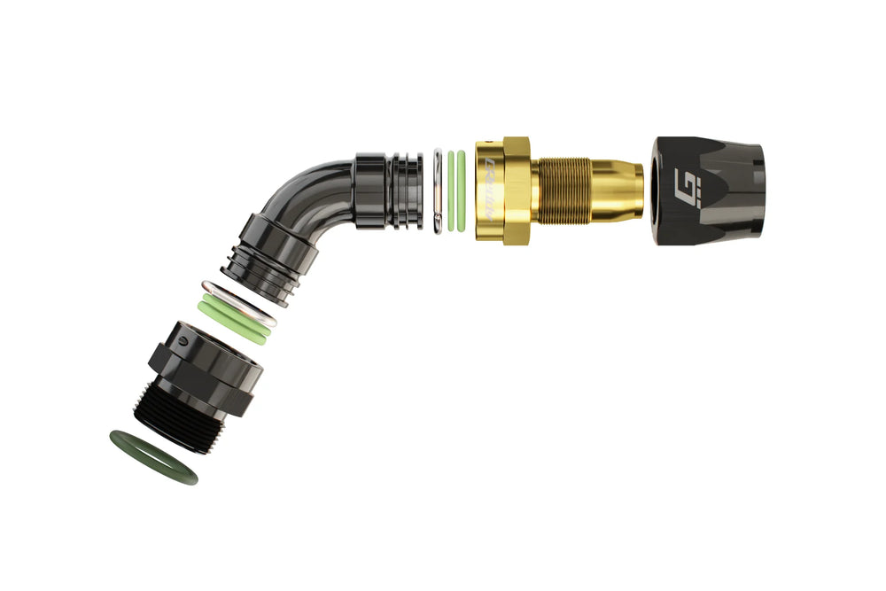 GReddy AN12 60 DEGREE ORB MALE BLACK/GOLD ANODIZED