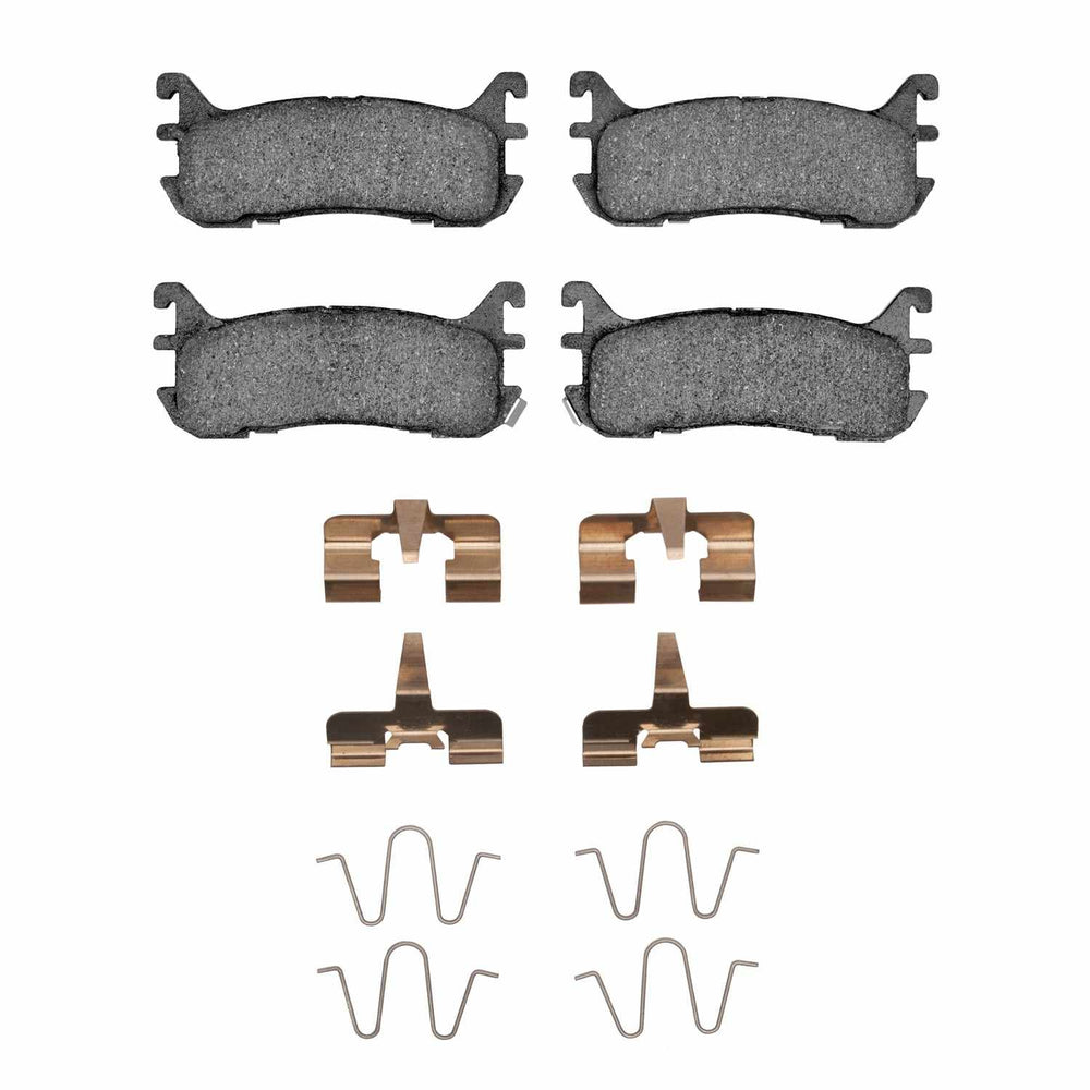 R1 94-03 Mercury Tracer Rear Semi Met Brake Pads and Hardware Kit