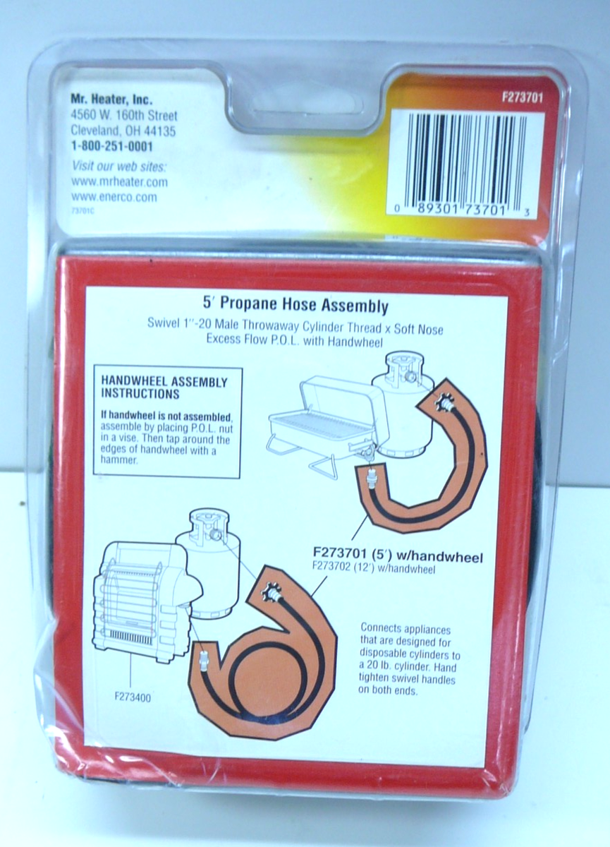 5' PROPANE HOSE ASSEMBLY (SOFT NOSE