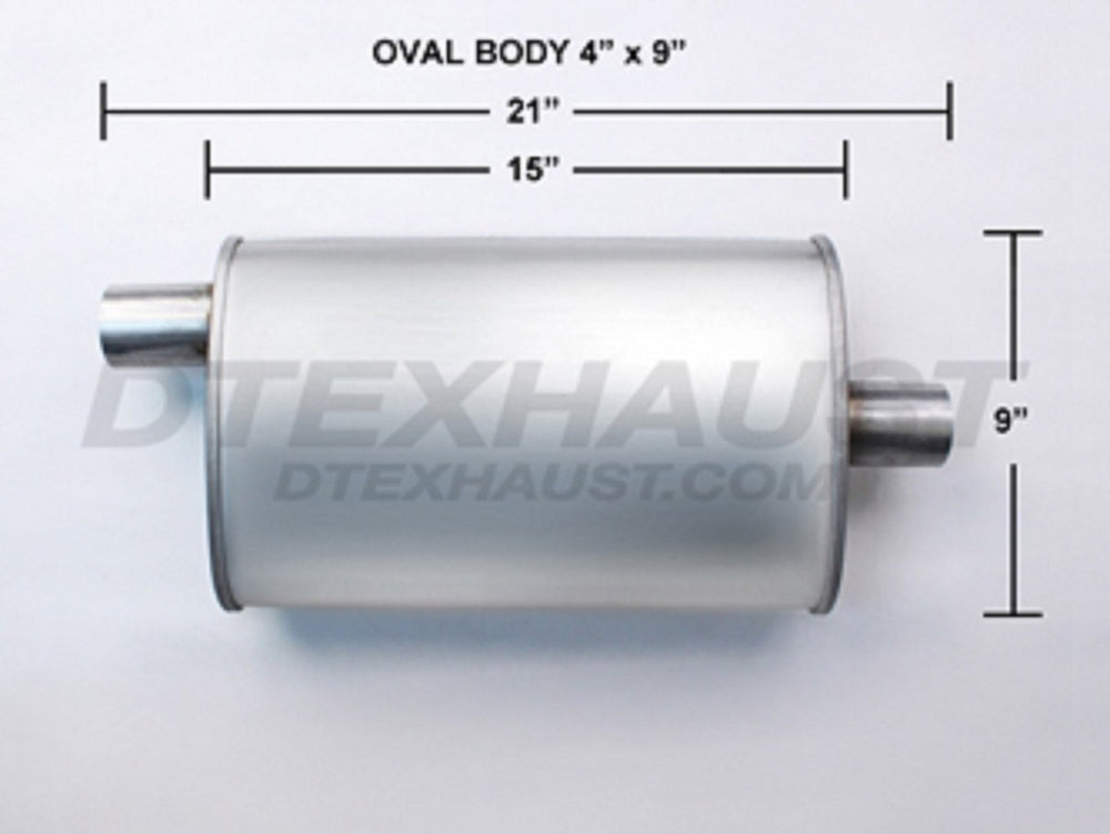 FLOW III MUFFLER 4 IN X 9 IN 2 IN ID /2 IN OD O/C