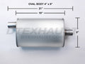FLOW III MUFFLER 4 IN X 9 IN 2 IN ID /2 IN OD O/C