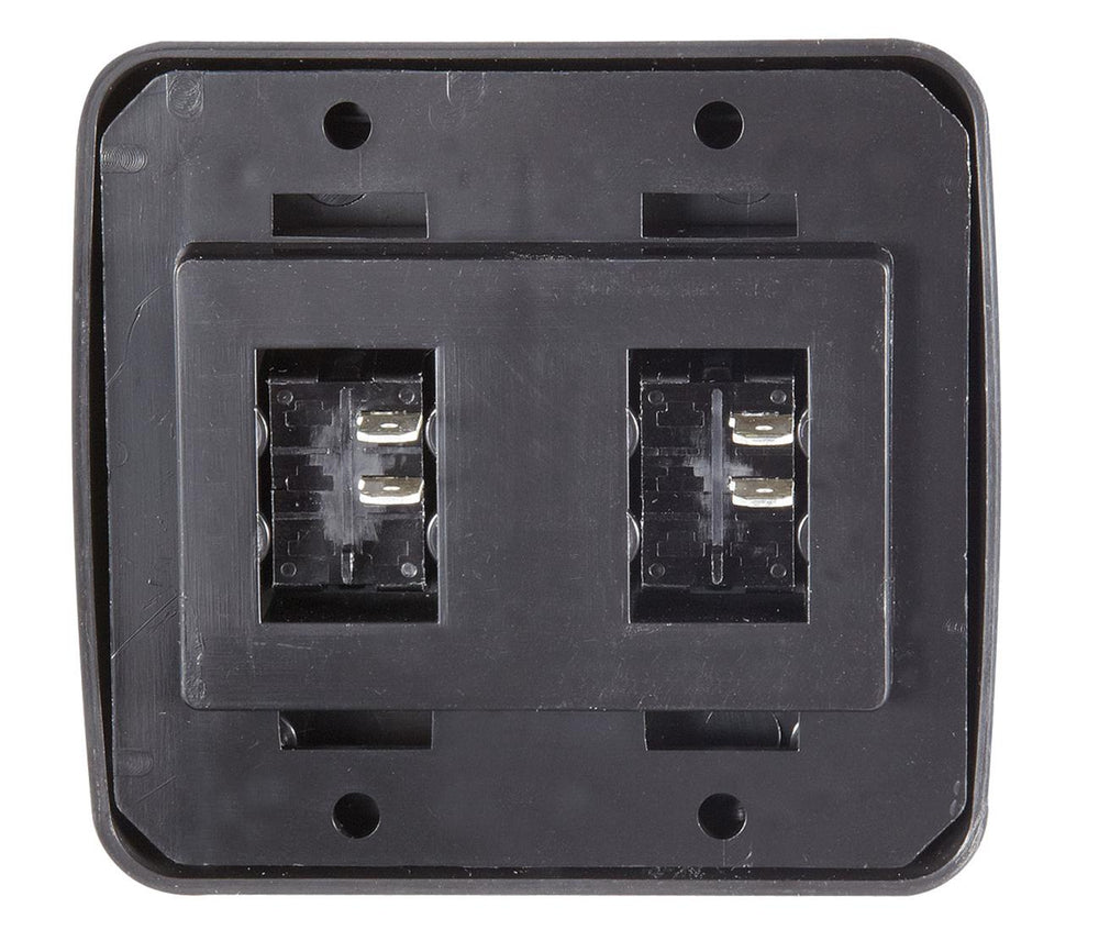CONTOURED WALL SWITCH BLK DBL ON/OFF SPSTCUTOUT 15/8INH X 27/16INW INC