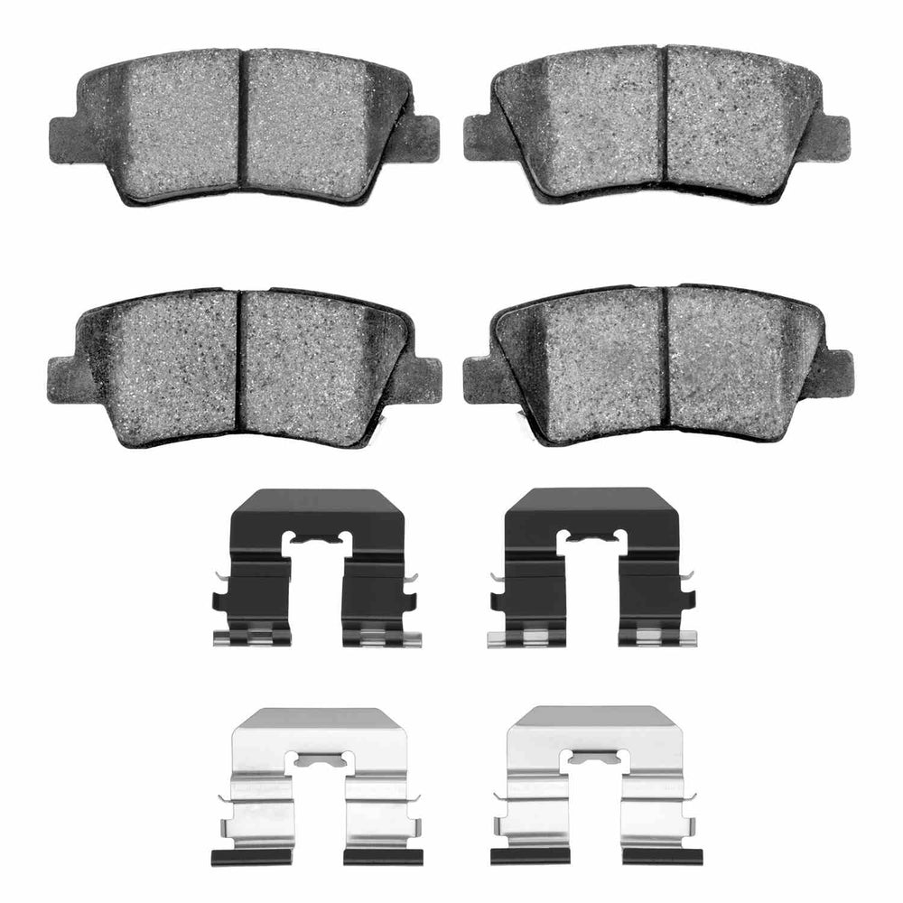 R1 09-17 Kia Sonata Hybrid Rear Semi Met Brake Pads and Hardware Kit