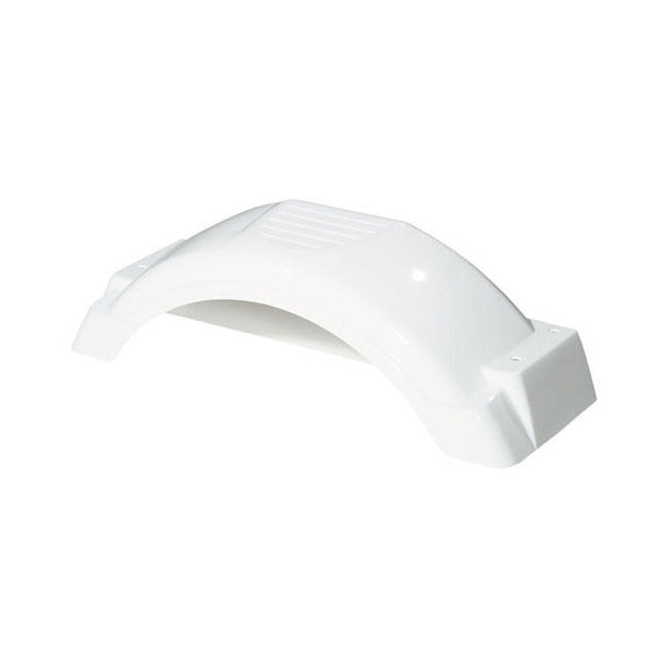 PLASTIC TRAILER FENDER W/TOP STEP 8IN12IN TIRE SIZE STYLE B WHITE