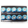 NRG Fender Washer Kit w/Rivets For Metal (Blue) - Set of 10