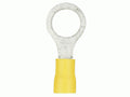 YELLOW VINYL RING TERMINAL 4 GAUGE 5/16 INCH PACKAGE OF 25
