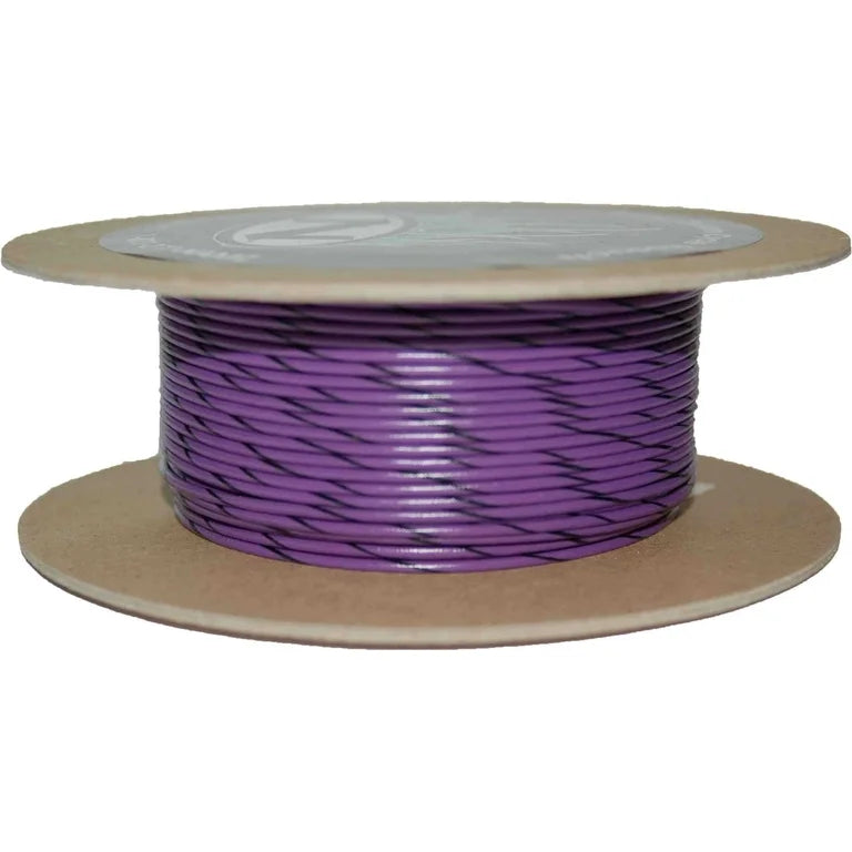 NAMZ OEM Color Primary Wire 100ft. Spool 18g - Violet/Black Stripe