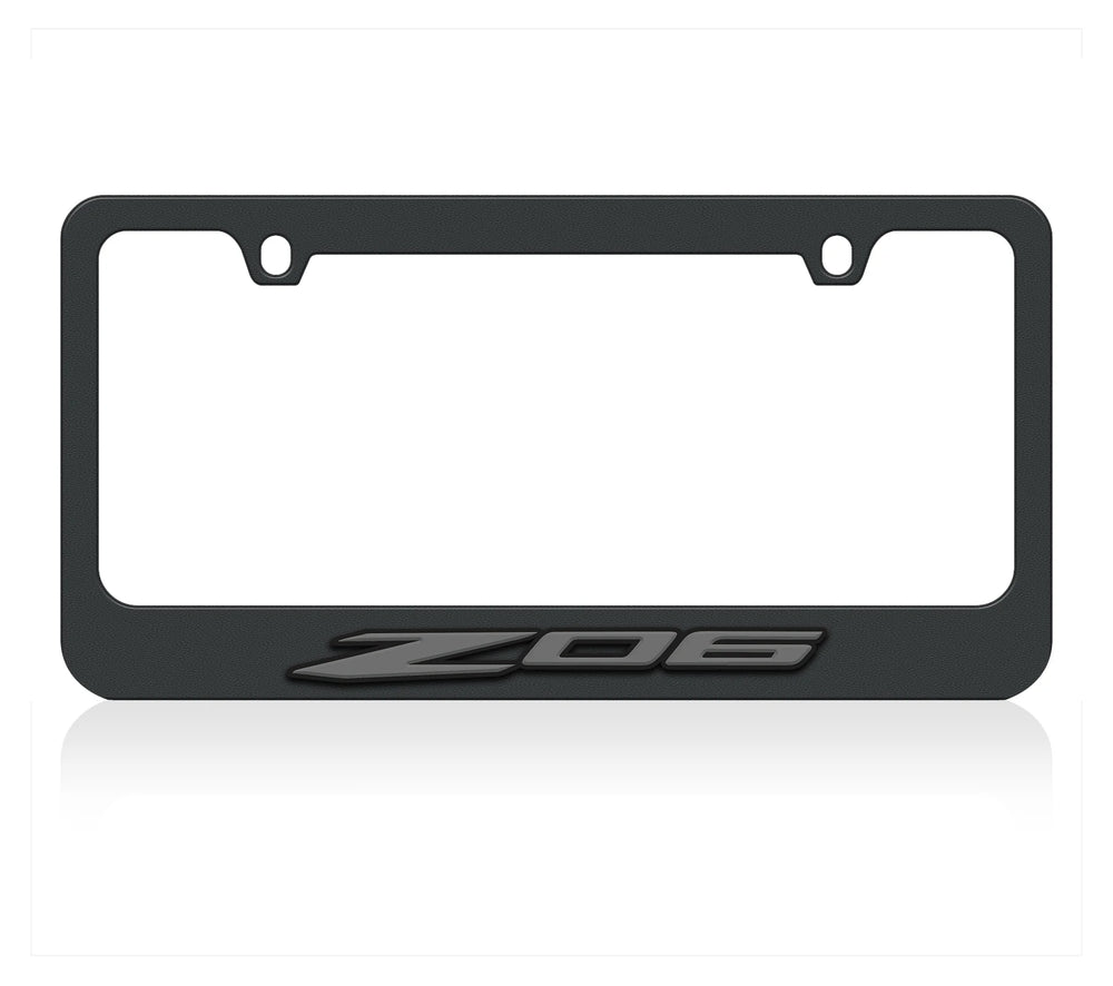 2023 CORVETTE C8 Z06 DARK LOGO (INC 73012B) BLACK LICENSE PLATE FRAME