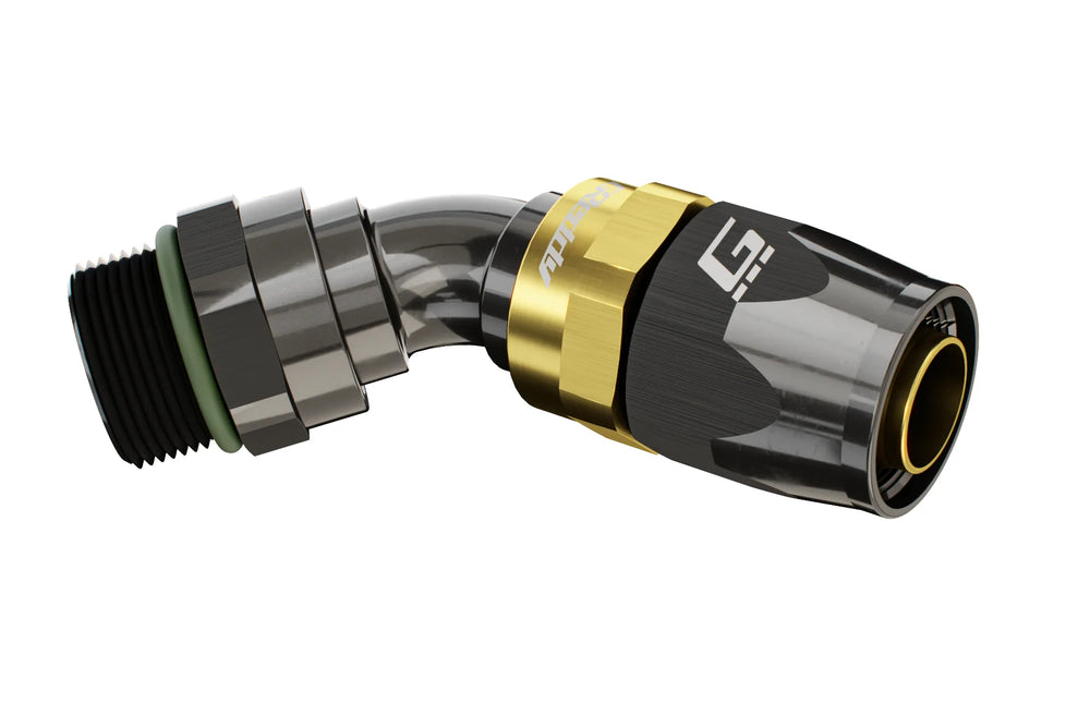 GReddy AN12 45 DEGREE ORB MALE BLACK/GOLD ANODIZED