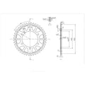 BikeMaster Kawasaki Rear Steel Sprocket 530 44T - Black