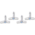 Mopar V/C Wing Nuts Chrome Blue Emblem