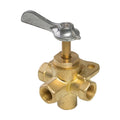 BRASS 3-WAY SHUT OFF VALVE W/DETENT