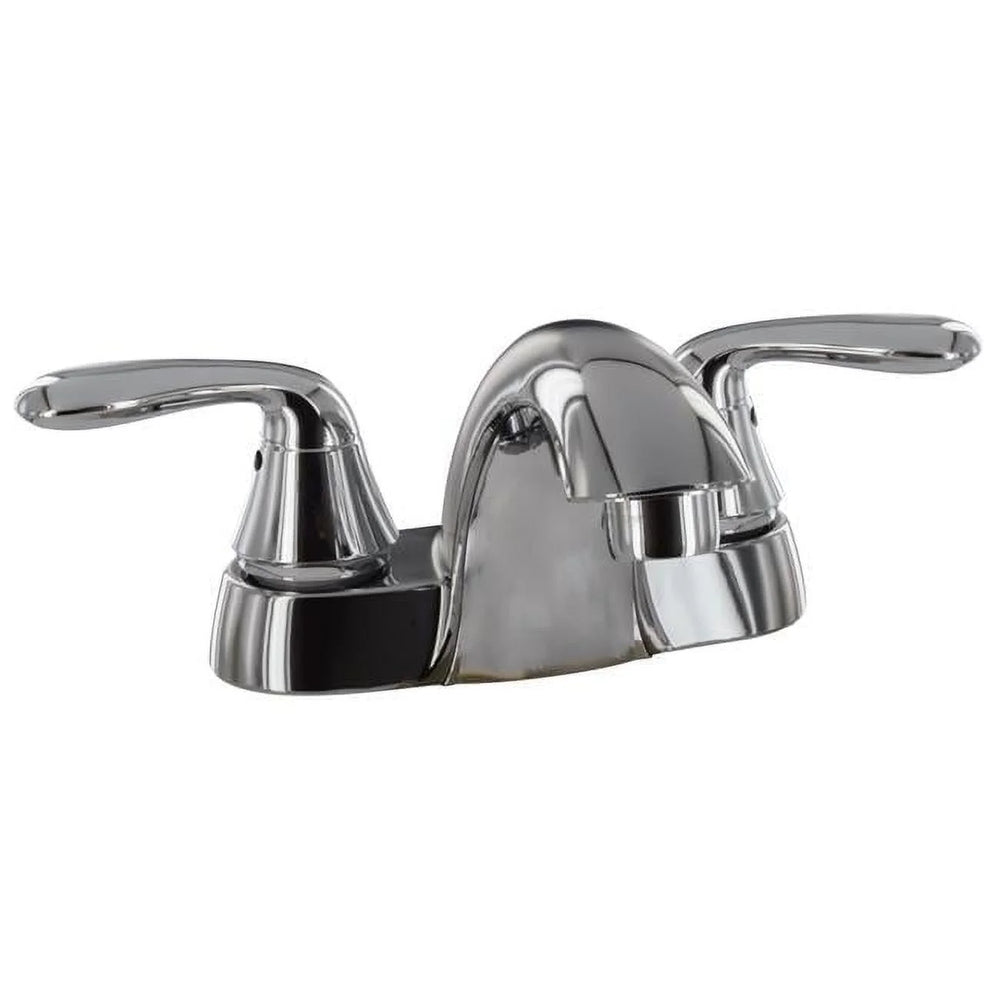 LAVATORY FAUCET W/POP UP 4IN 2 KNOB PLASTIC CHROME