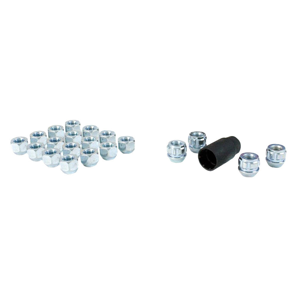 CHROME LUG NUT AND LOCK SYSTEM ACORN OPEN END 7/16
