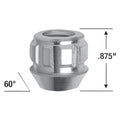 CHROME LUG NUT AND LOCK SYSTEM ACORN OPEN END 7/16
