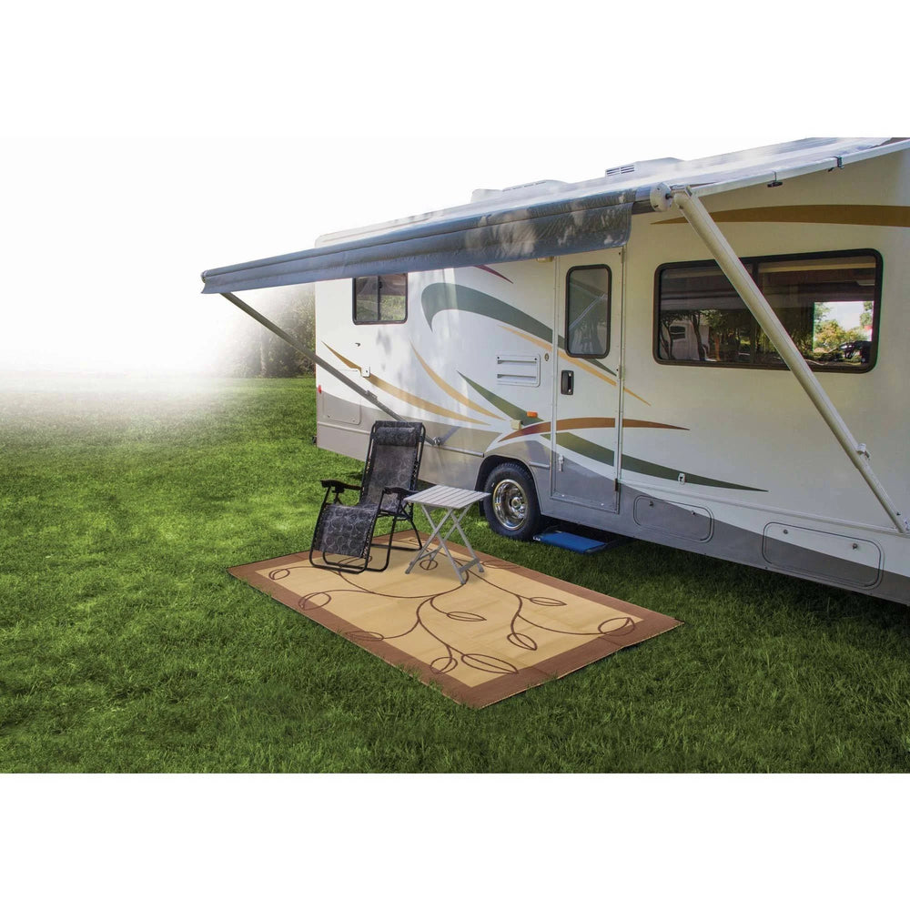 OUTDOOR MAT 6FT X 9FT CHEVRON GREEN/GREEN (E/F)