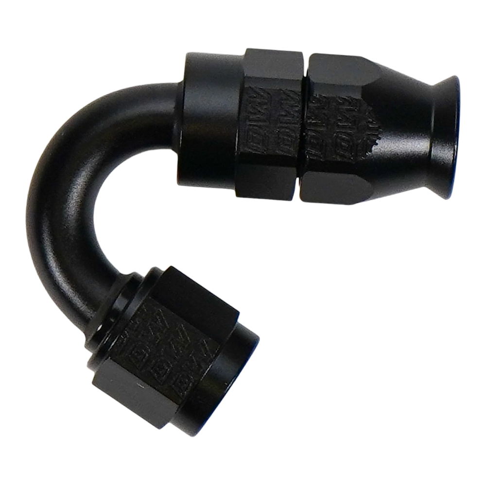 DeatschWerks 6AN Female Flare Swivel (Incl Ferule/Olive) 150-degree Hose End PTFE