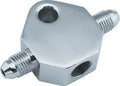 Bikers Choice Chrome Brake Tee 1/8 NPT Center Hole Male AN-3 Side Holes