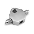 Bikers Choice Chrome Brake Tee 1/8 NPT Center Hole Male AN-3 Side Holes