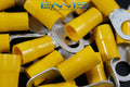 YELLOW VINYL RING TERMINAL 4 GAUGE 3/8 INCH PACKAGE OF 25