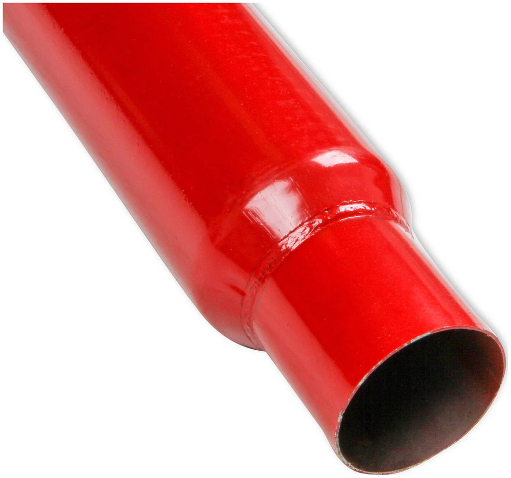 Red Hots Glasspack Glasspack Muffler Slip-Fit 2.250 Inch Inlet 2.250 Inch Outlet Muffler Body Is 18 Inch Long And Has A Overall Length Of 24 Inch FlowTech
