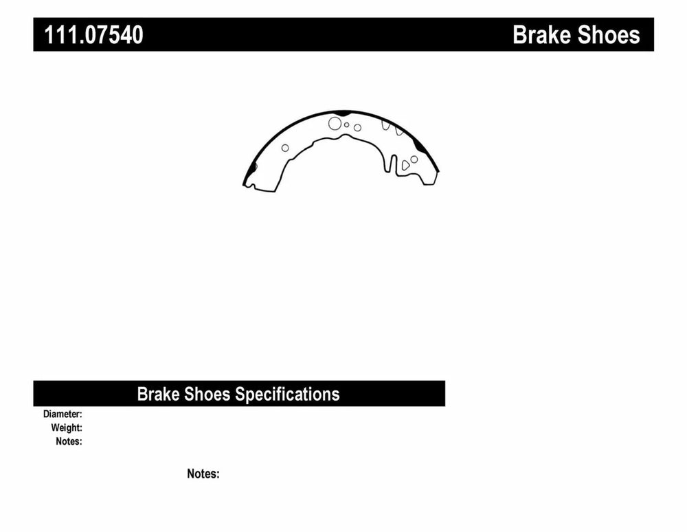 CENTRIC BRAKE SHOES