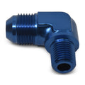 Russell Performance -12 AN to 1/2in NPT 90 Degree Flare to Pipe Adapter (Blue)